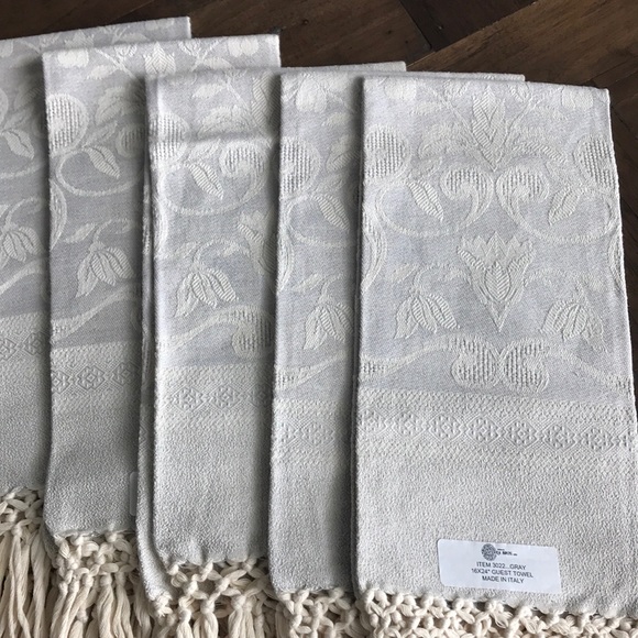 Sferra Bros. Other - Sferra Bros. Gray Fringed Guest Towel